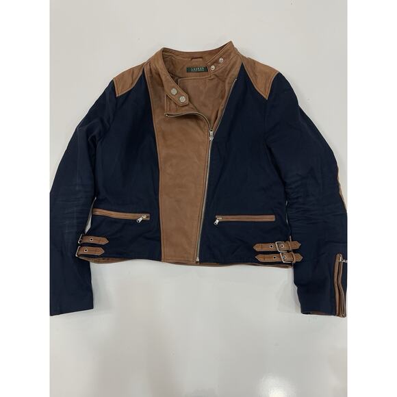 RALPH LAUREN LEATHER AND FABRIC JACKET XL - Picture 1 of 6